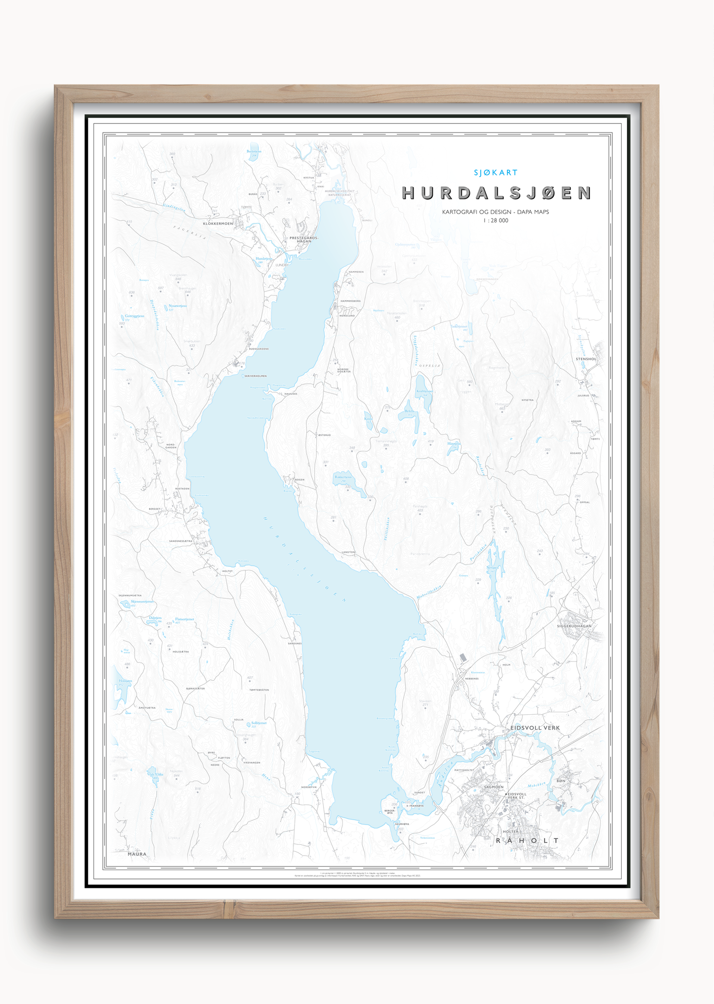 Sjøkart Hurdalsjøen
