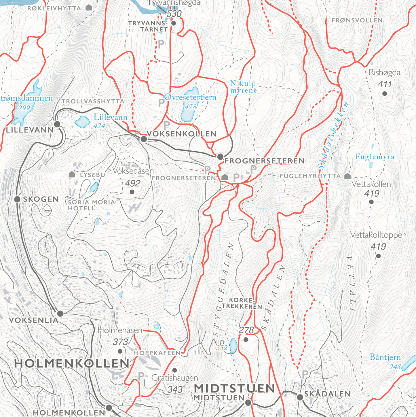 Sykkelkart Oslo Nordmarka Sør