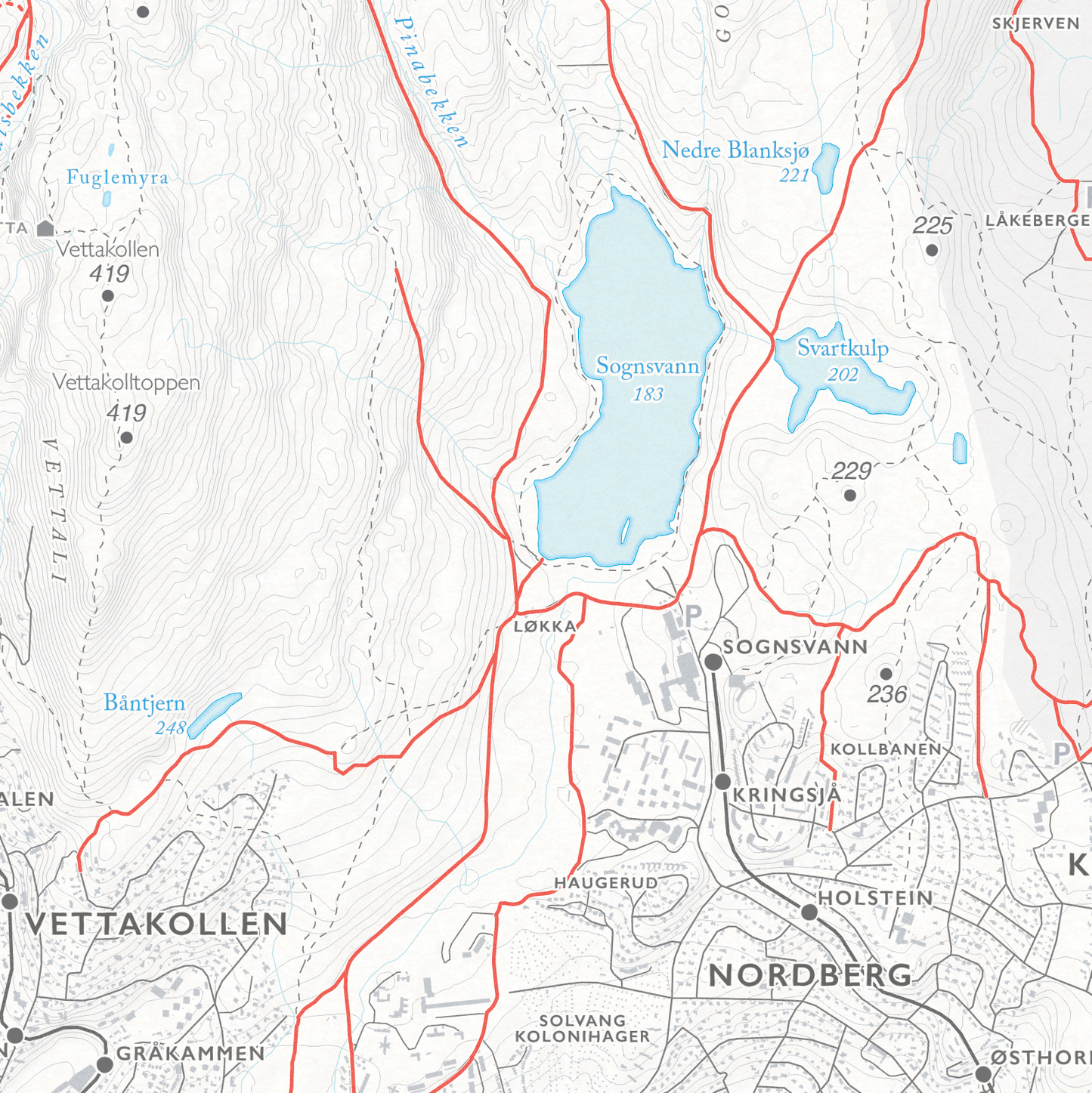 Sykkelkart Oslo Nordmarka Sør
