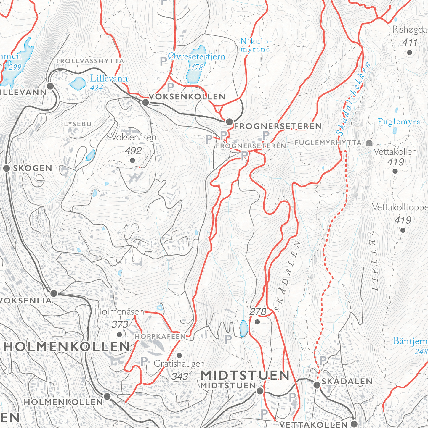 Sykkelkart Oslo Nordmarka Sør