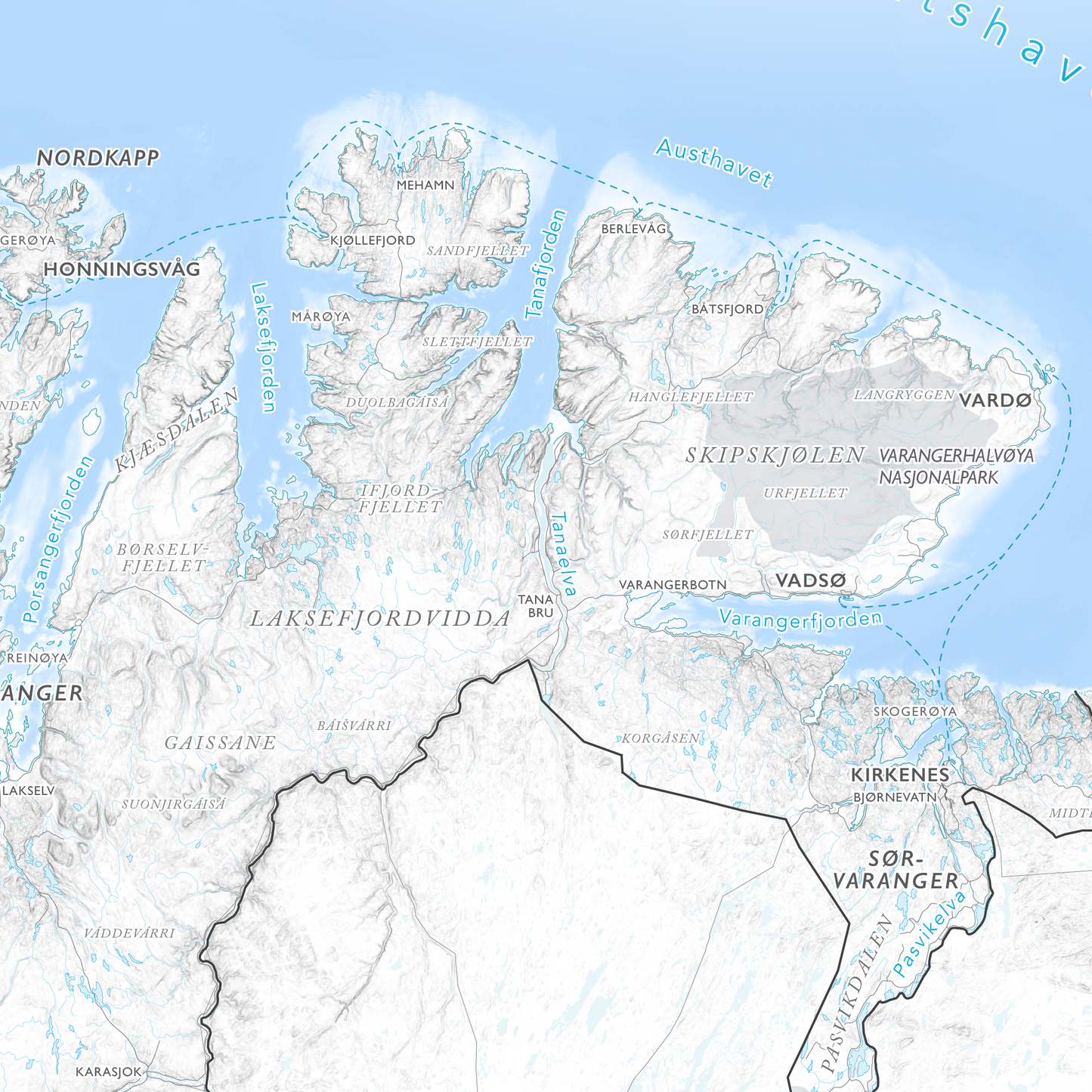 Norgeskart stort med nasjonalparker (1,5x1,0m)