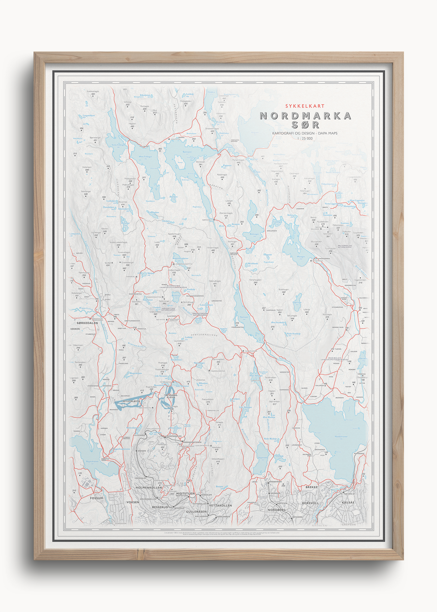 Sykkelkart Oslo Nordmarka Sør