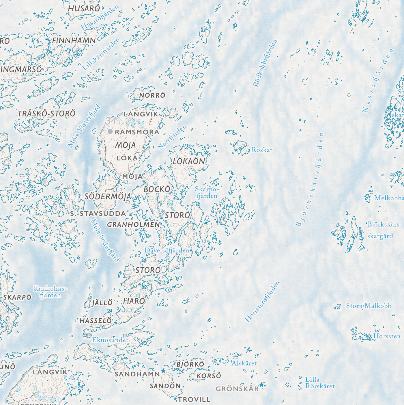 Skjærgårdskart Roslagen