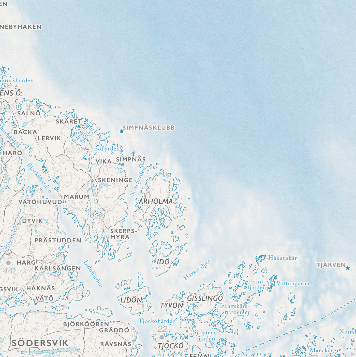 Skjærgårdskart Roslagen