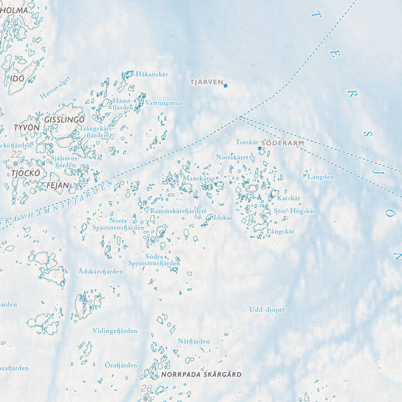 Skjærgårdskart Roslagen