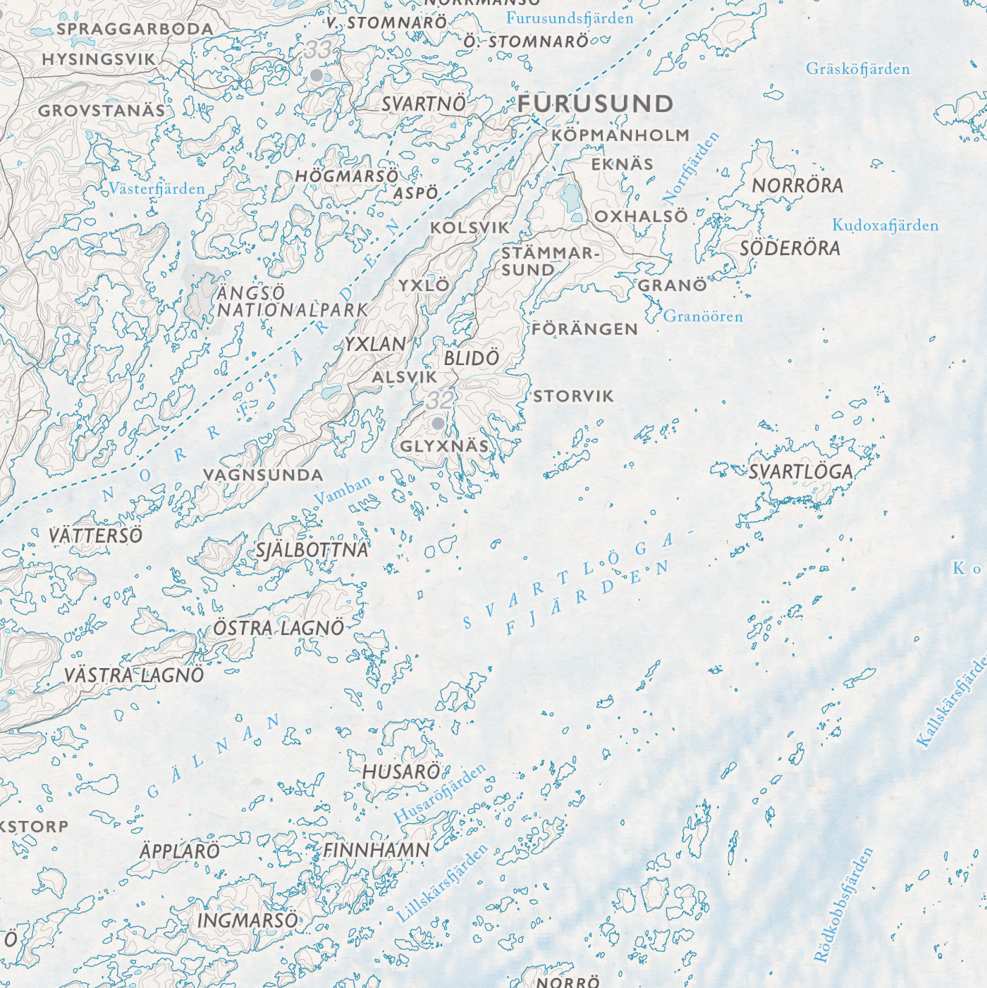 Skjærgårdskart Roslagen