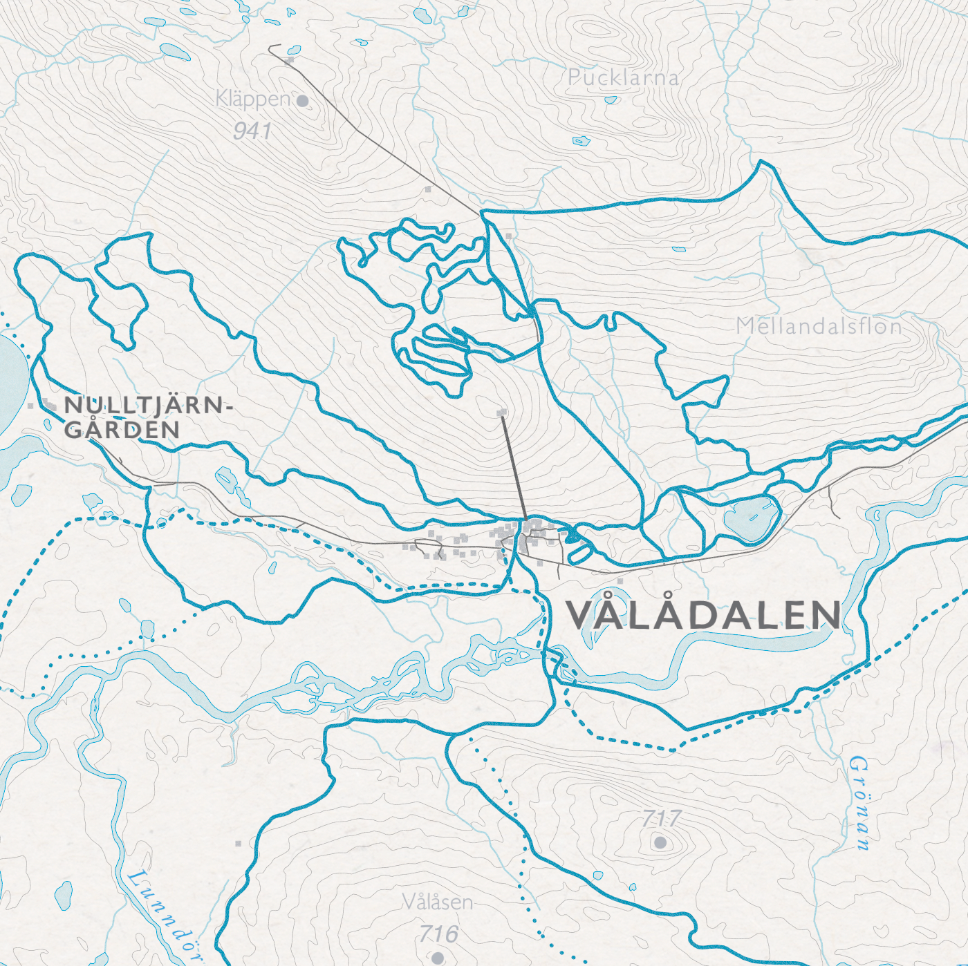 Skikart Södra Årefjällen