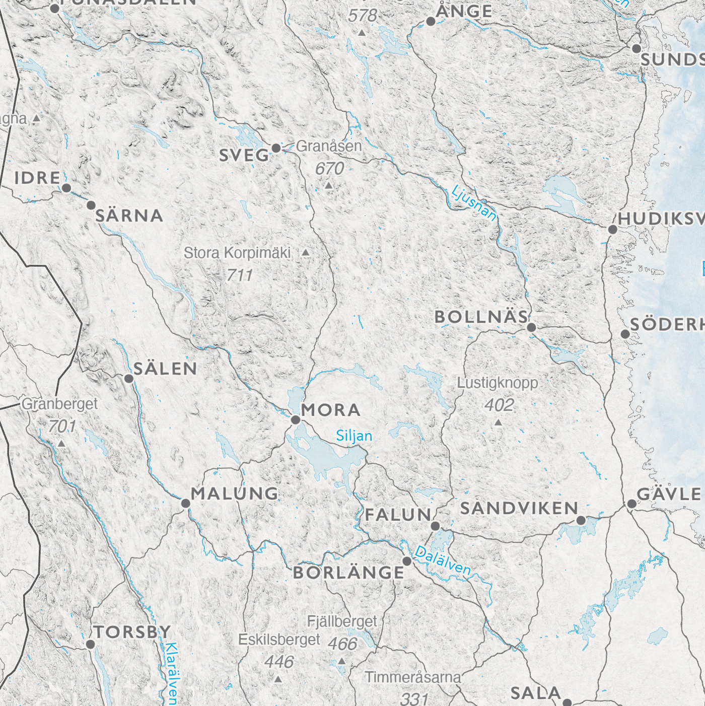 Kart over Sverige