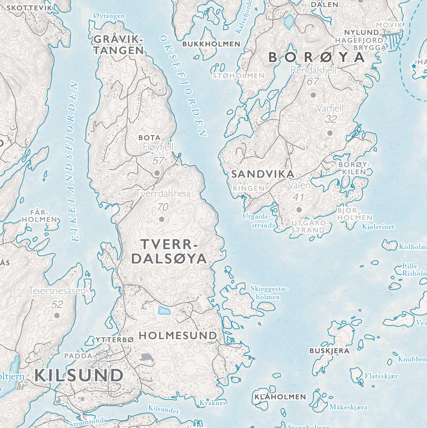 Skjærgårdskart Tvedestrand