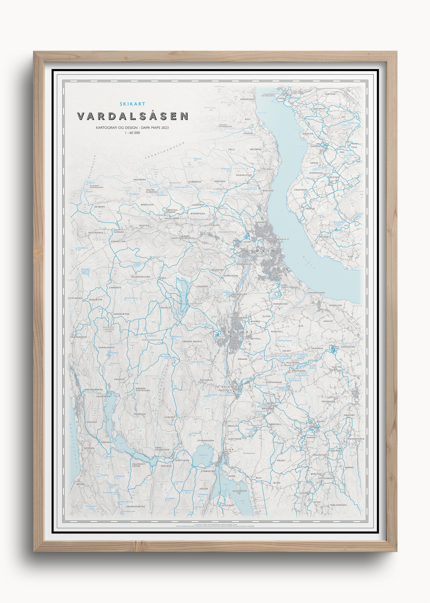 Skikart Gjøvikmarka og Vardalsåsen