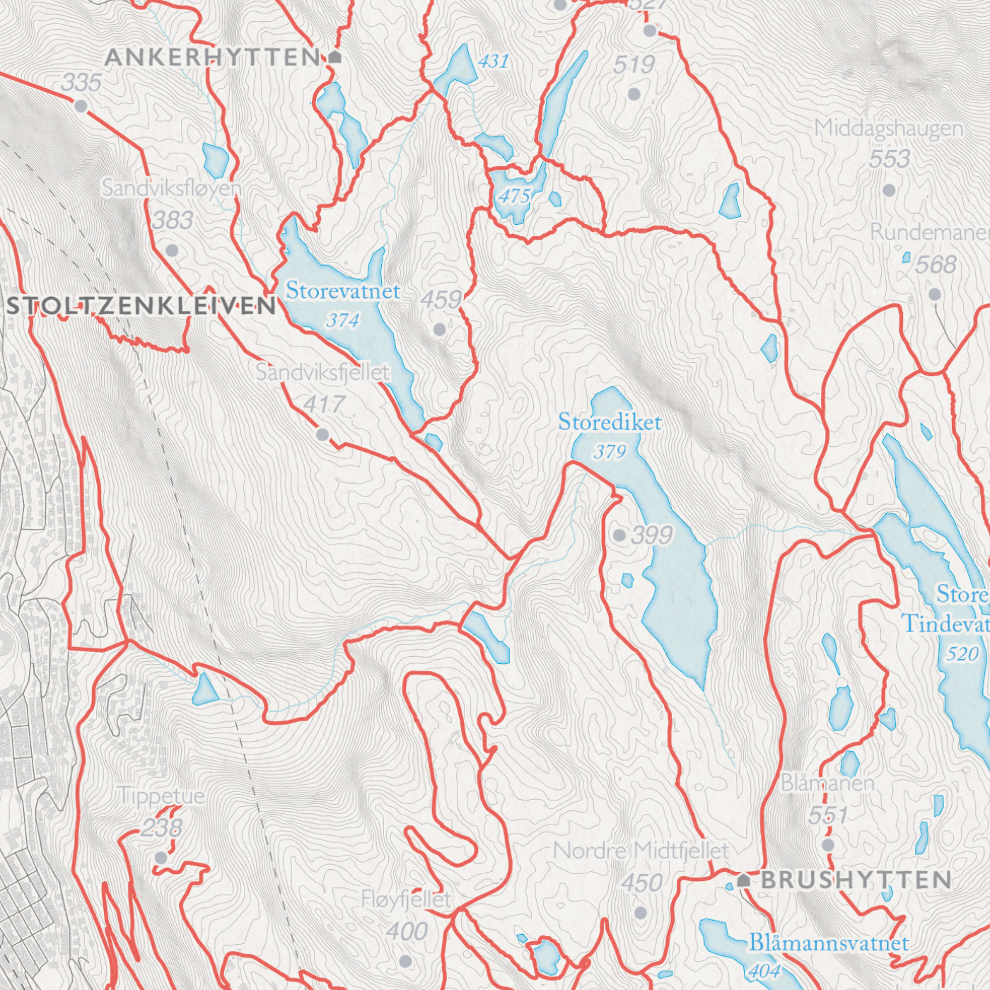 Fjellkart Bergen