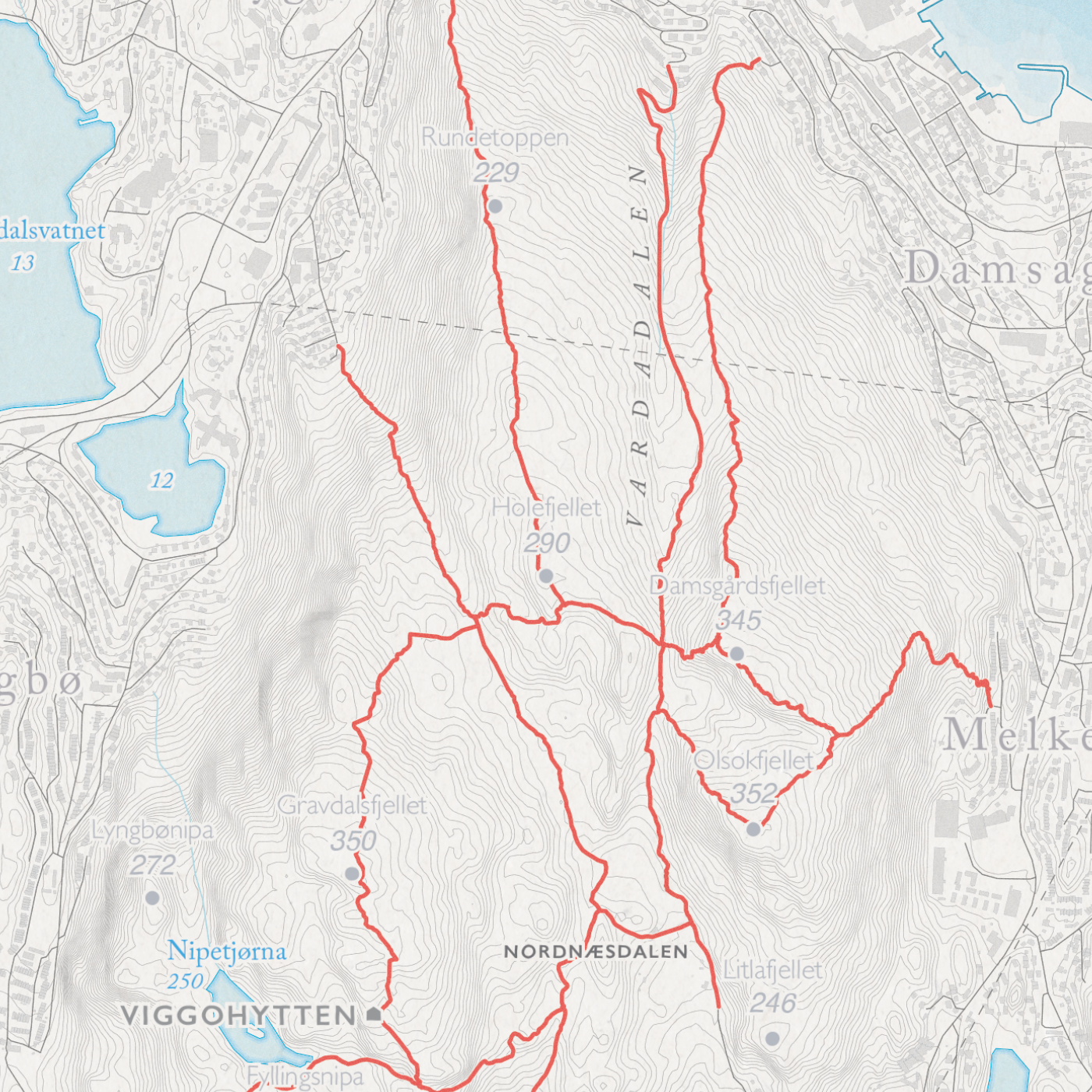 Fjellkart Bergen