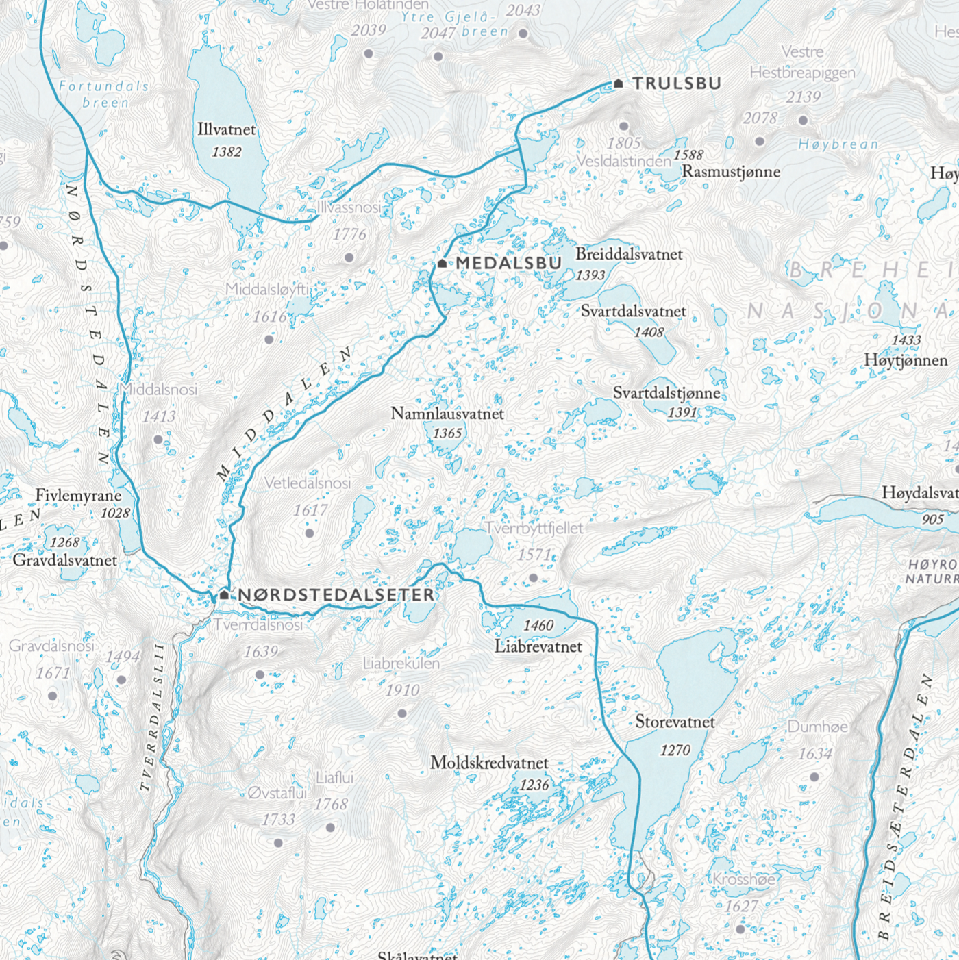 Skikart Jotunheimen