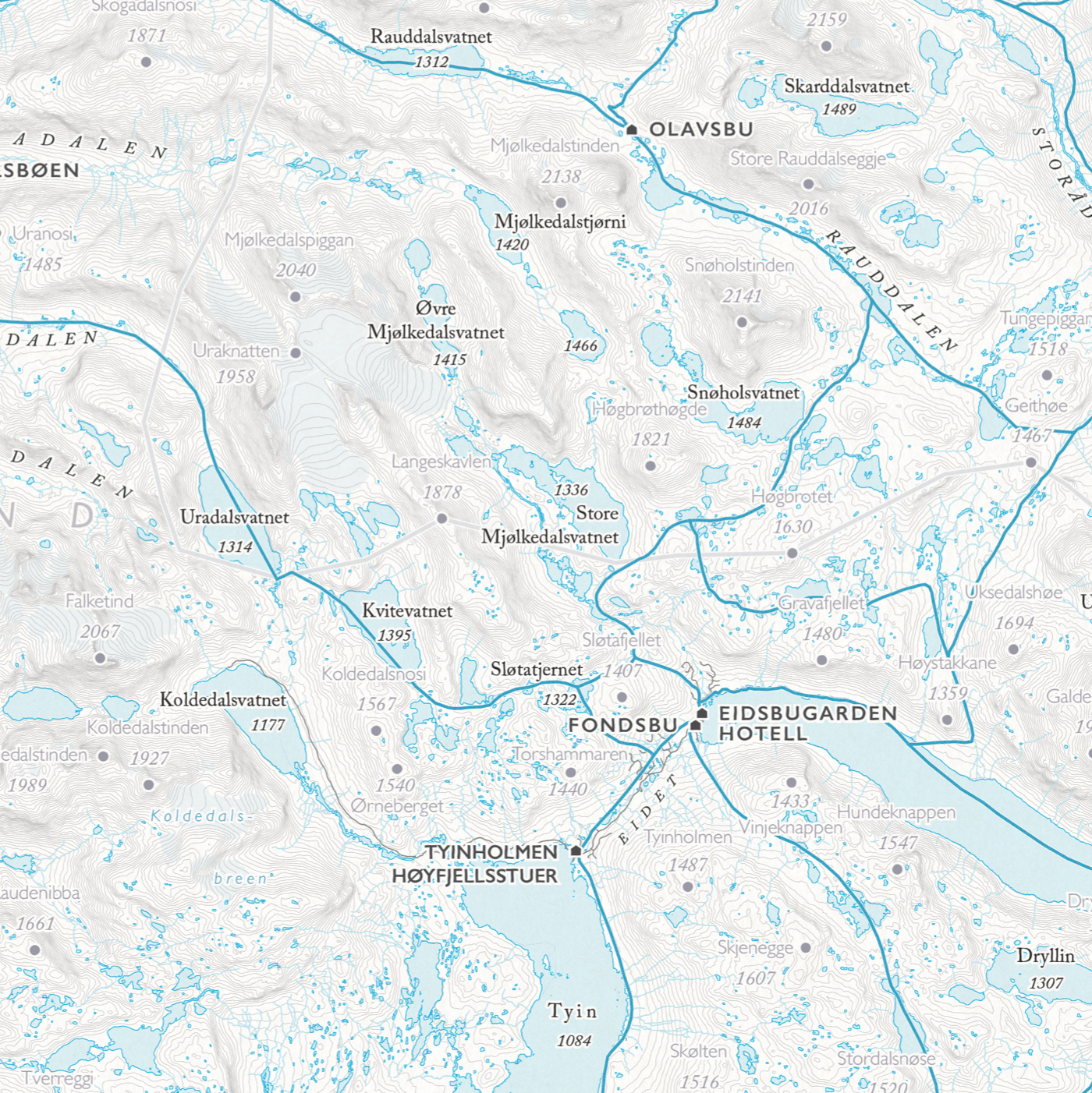 Skikart Jotunheimen
