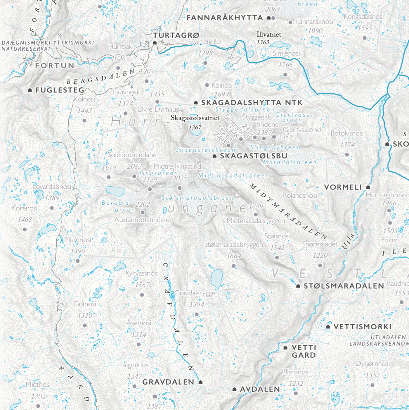 Skikart Jotunheimen