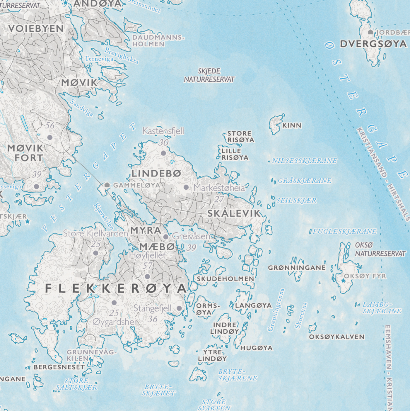 Skjærgårdskart Kristiansand