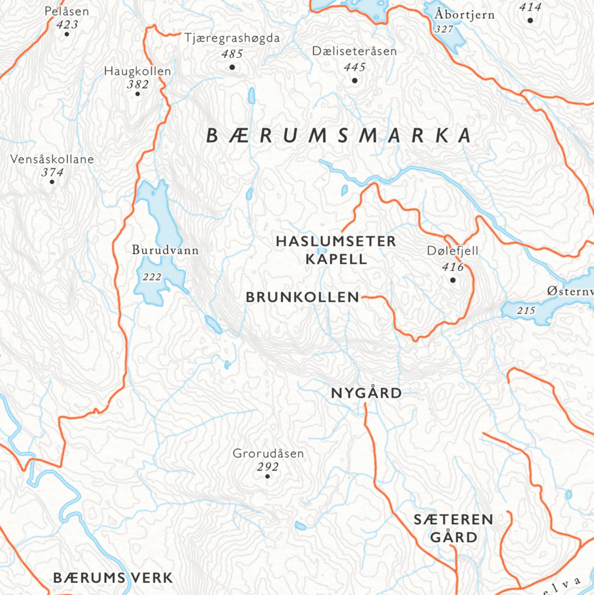 Sykkelkart Krokskogen/Bærumsmarka (50x70 cm) - Dapa Maps