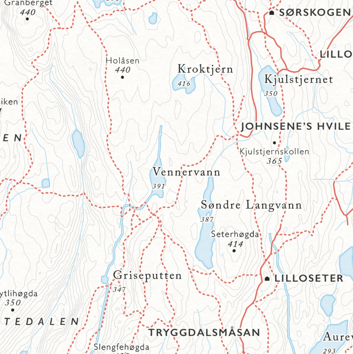 Sykkelkart Lillomarka (50x70 cm) - Dapa Maps