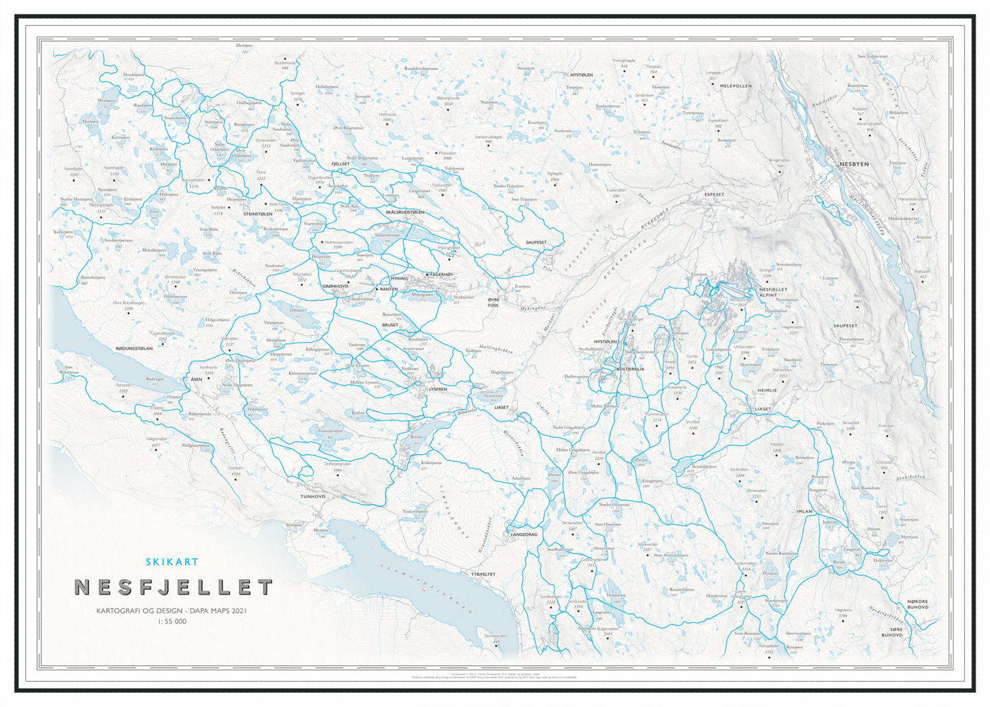 Skikart Nesfjellet