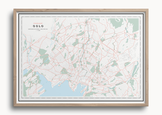 Oslo sykkelkart - uten navn (50x70 cm) - Dapa Maps