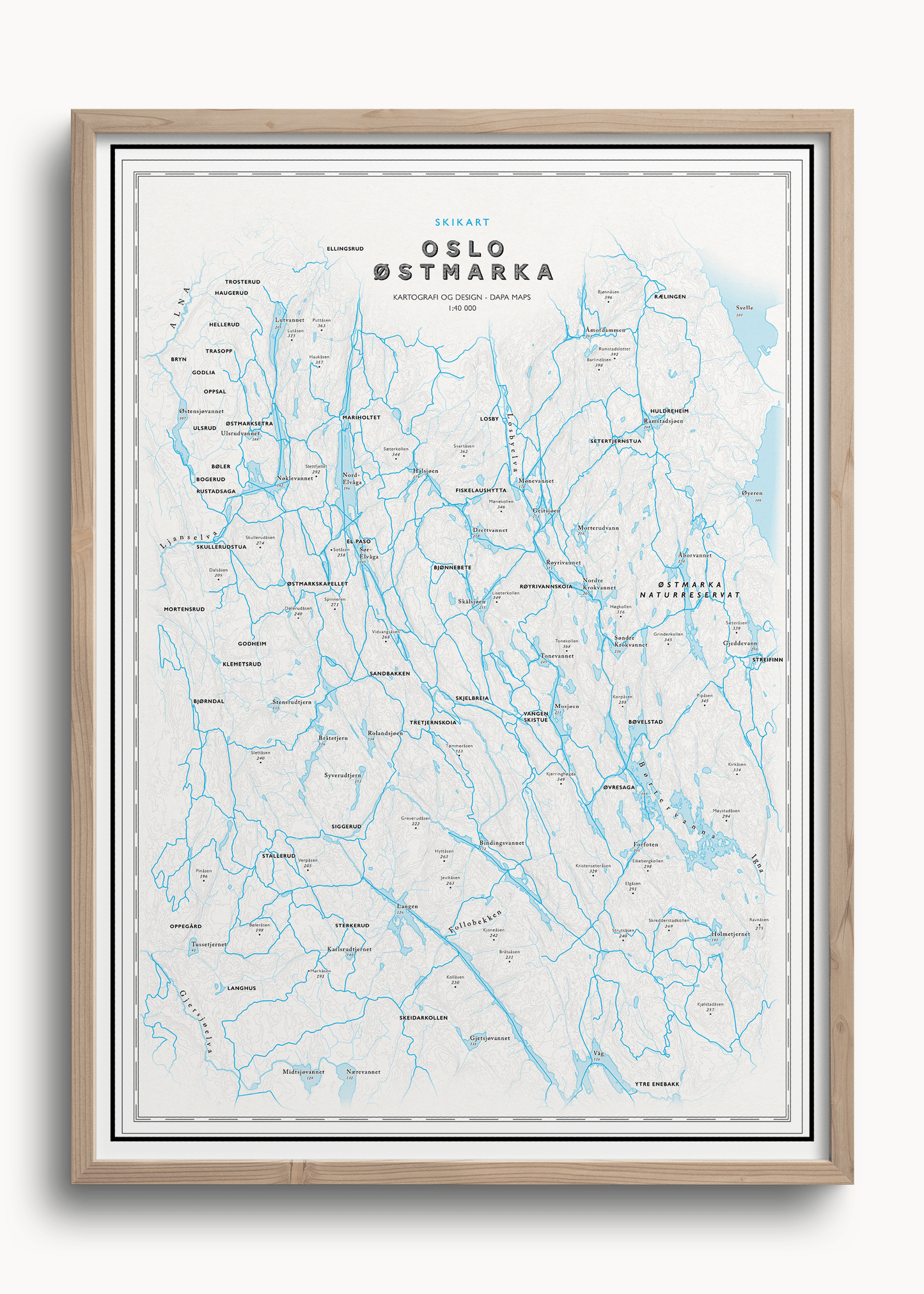 Skikart Østmarka (50x70 cm) - Dapa Maps