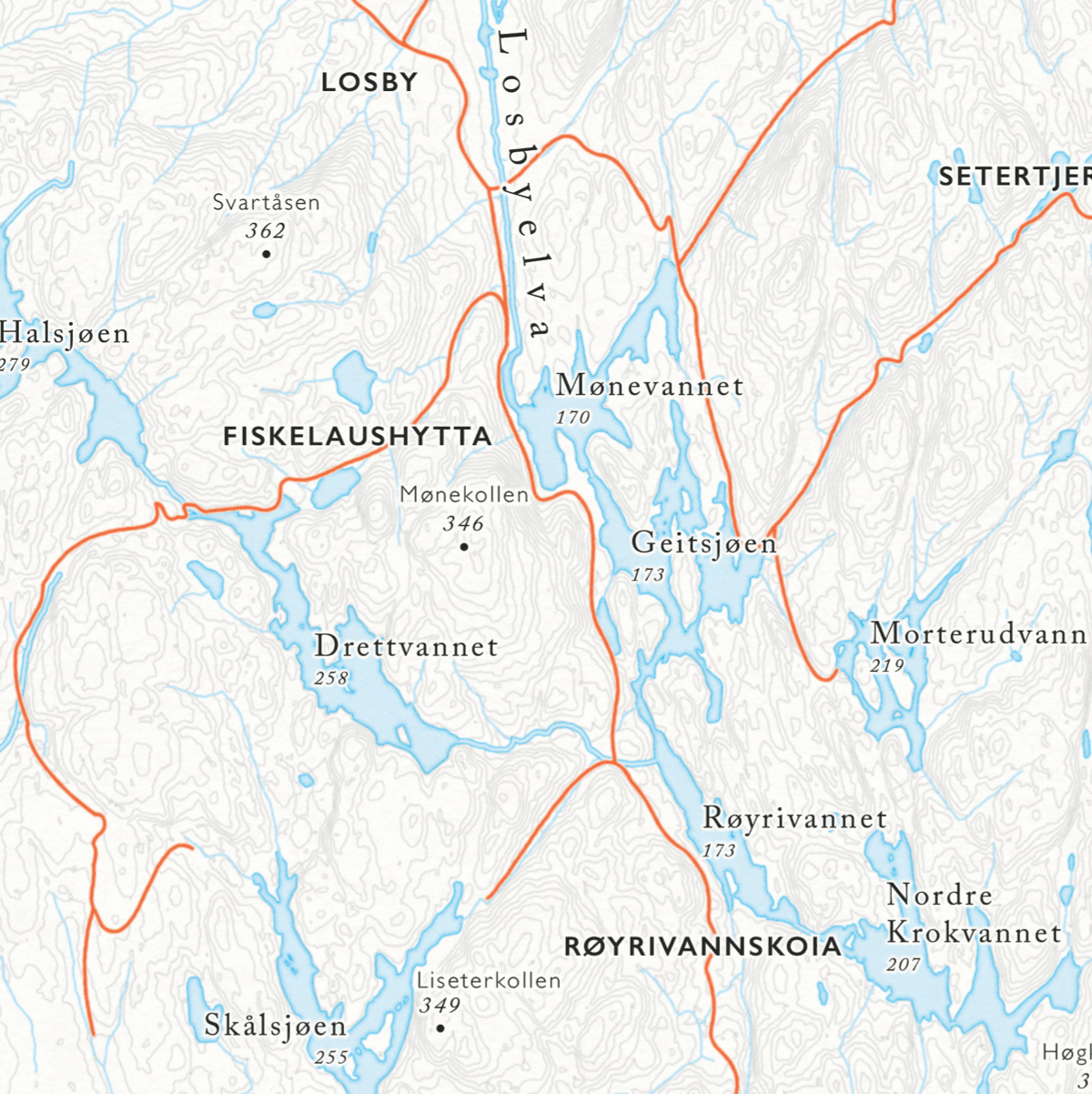 Sykkelkart Østmarka (50x70 cm) - Dapa Maps