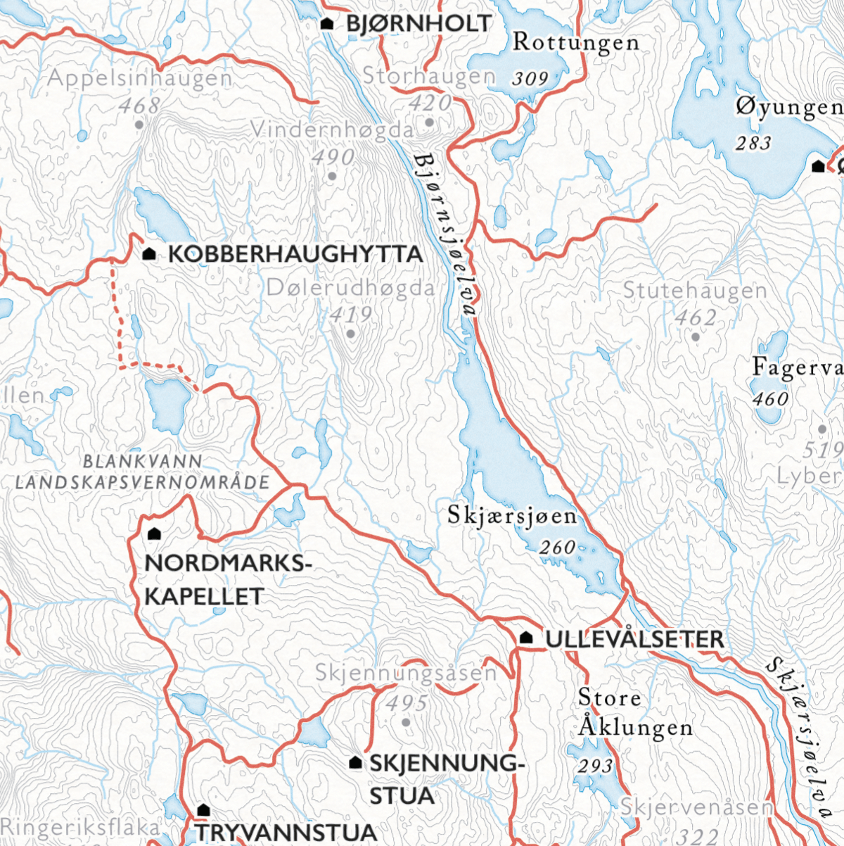 Sykkelkart Oslo Nordmark (50x70 cm) - Dapa Maps