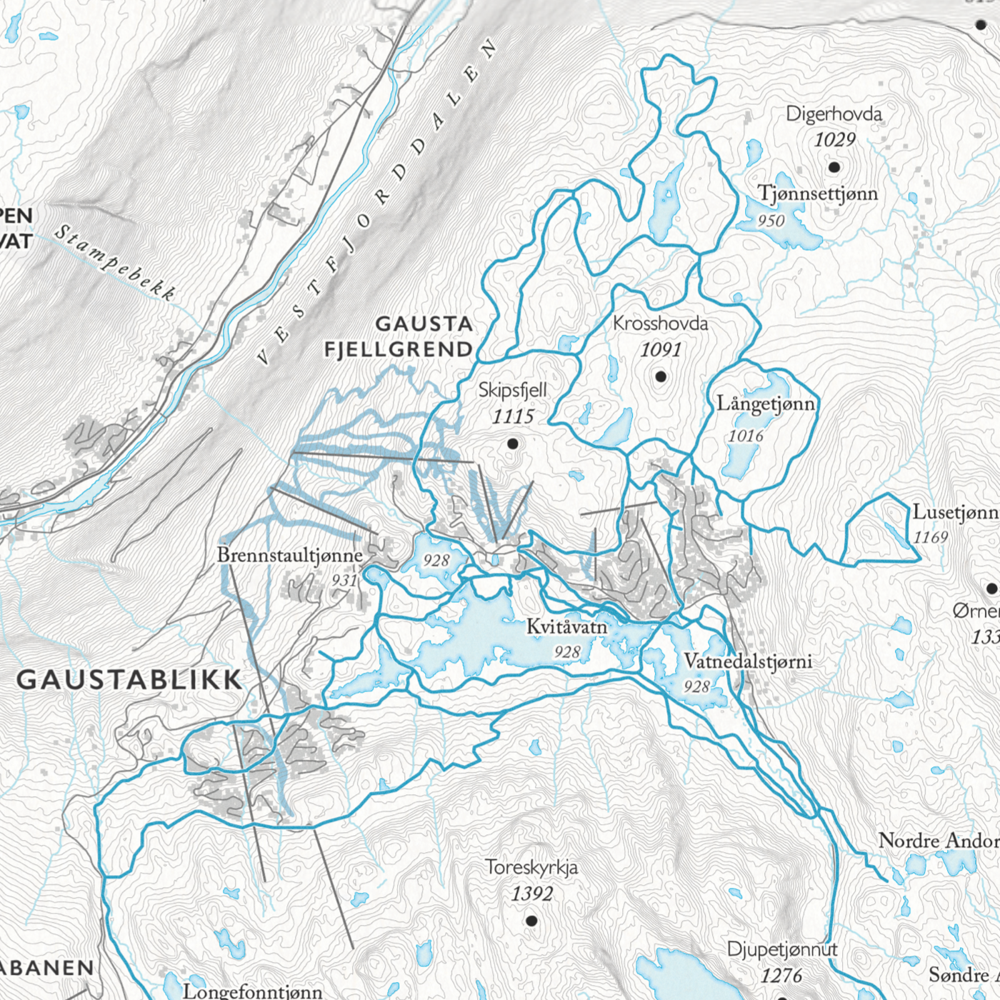 Skikart Gausta-Tuddal