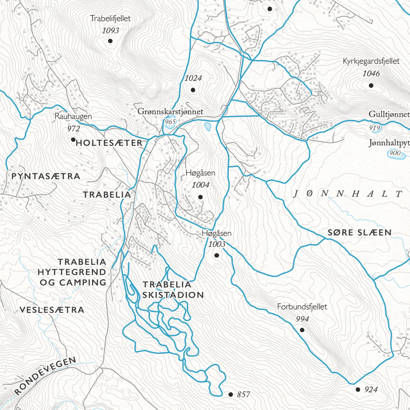 Skikart Venabygdsfjellet