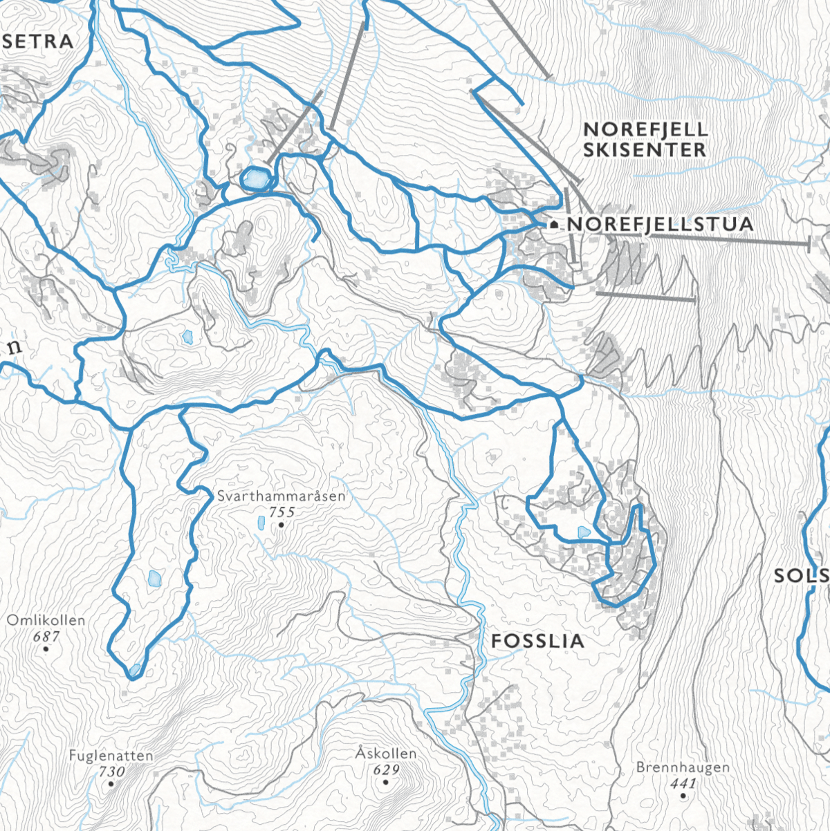 Skikart Norefjell (50x70 cm) - Dapa Maps