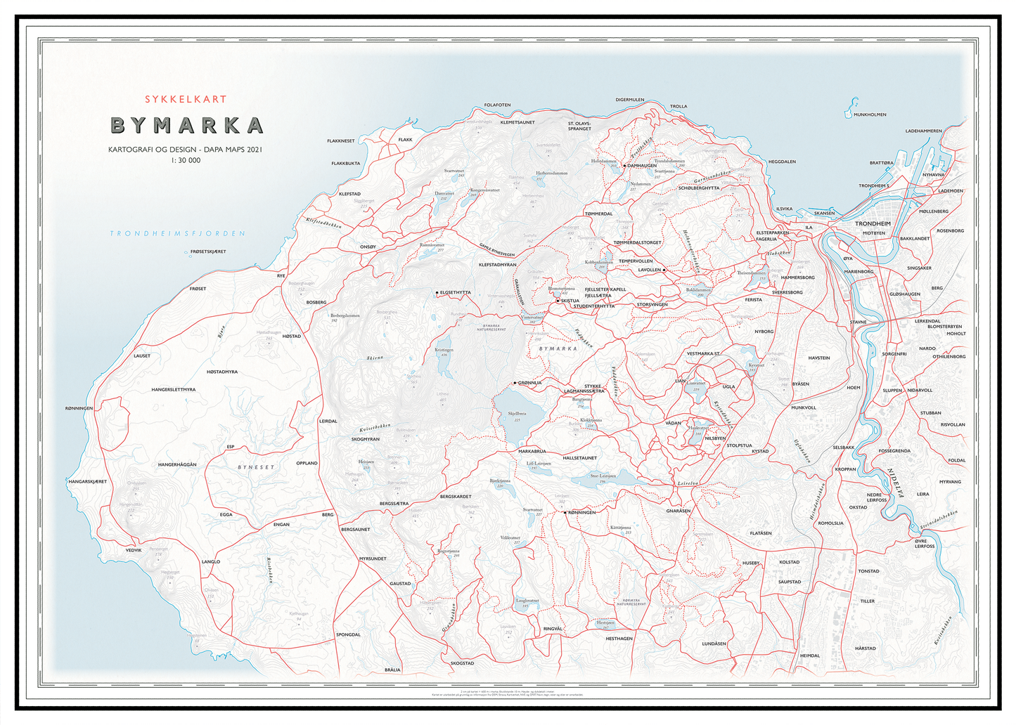 Sykkelkart Trondheim Bymarka