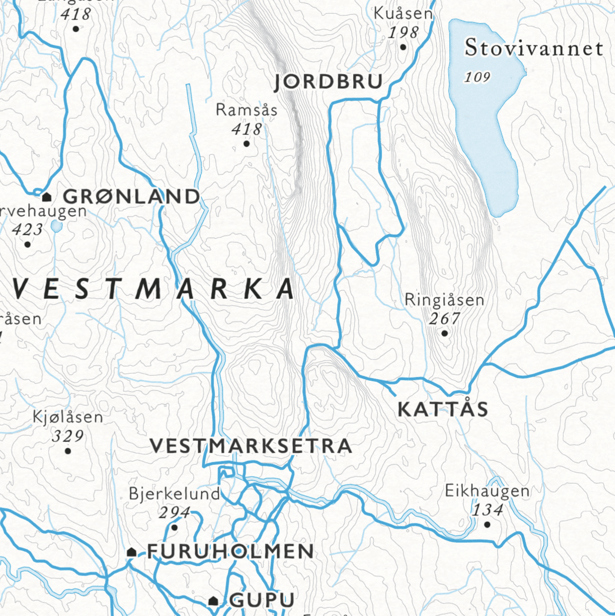 Skikart Vestmarka og Kjekstadmarka (50x70 cm) - Dapa Maps