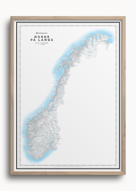 Norge på langs (kart på bestilling)