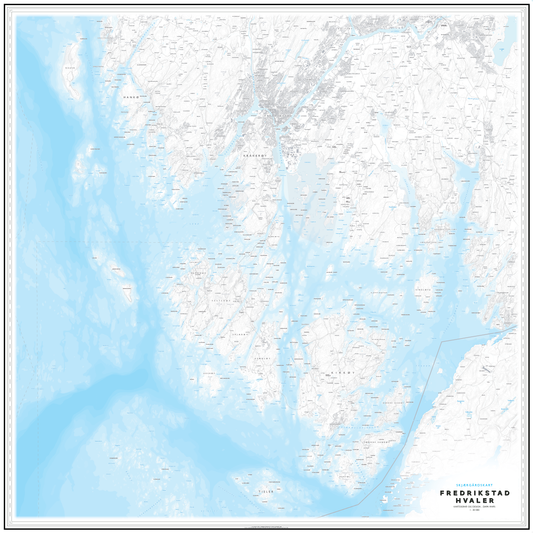 Skjærgårdskart Engelsviken - Fredrikstad - Hvaler - Skjebergkilen - Sponvika (120x120cm)