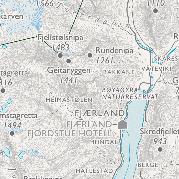 Turkart Jostedalsbreen - Fjærland, Fjærland fjordstue hotell, Bakkane, Rundenipa