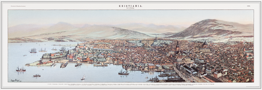 Kristiania i fugleperspektiv 1895 (Franz Šedivý) i original størrelse (168x58cm)