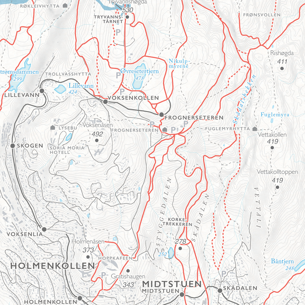 Sykkelkart Oslo Nordmarka Sør