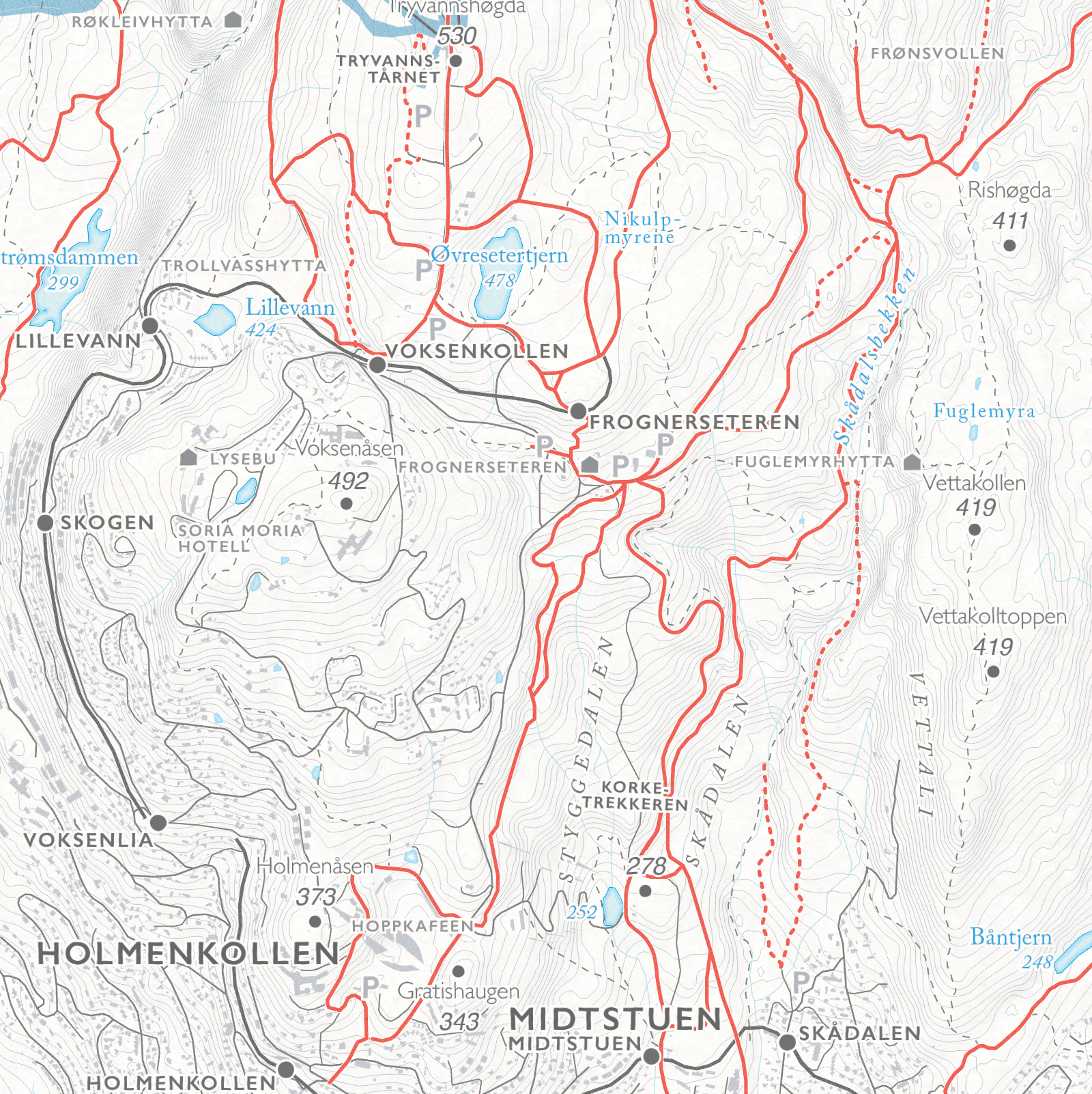Sykkelkart Oslo Nordmarka Sør