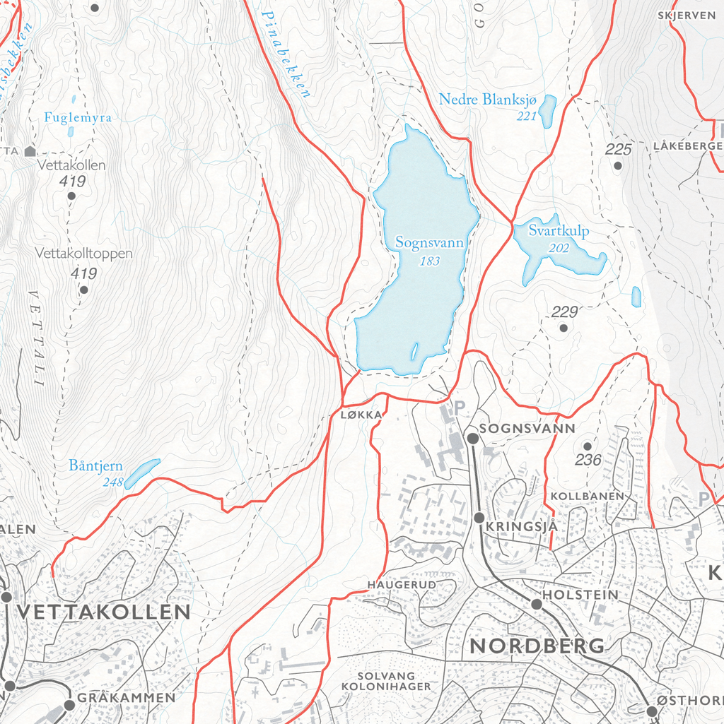 Sykkelkart Oslo Nordmarka Sør