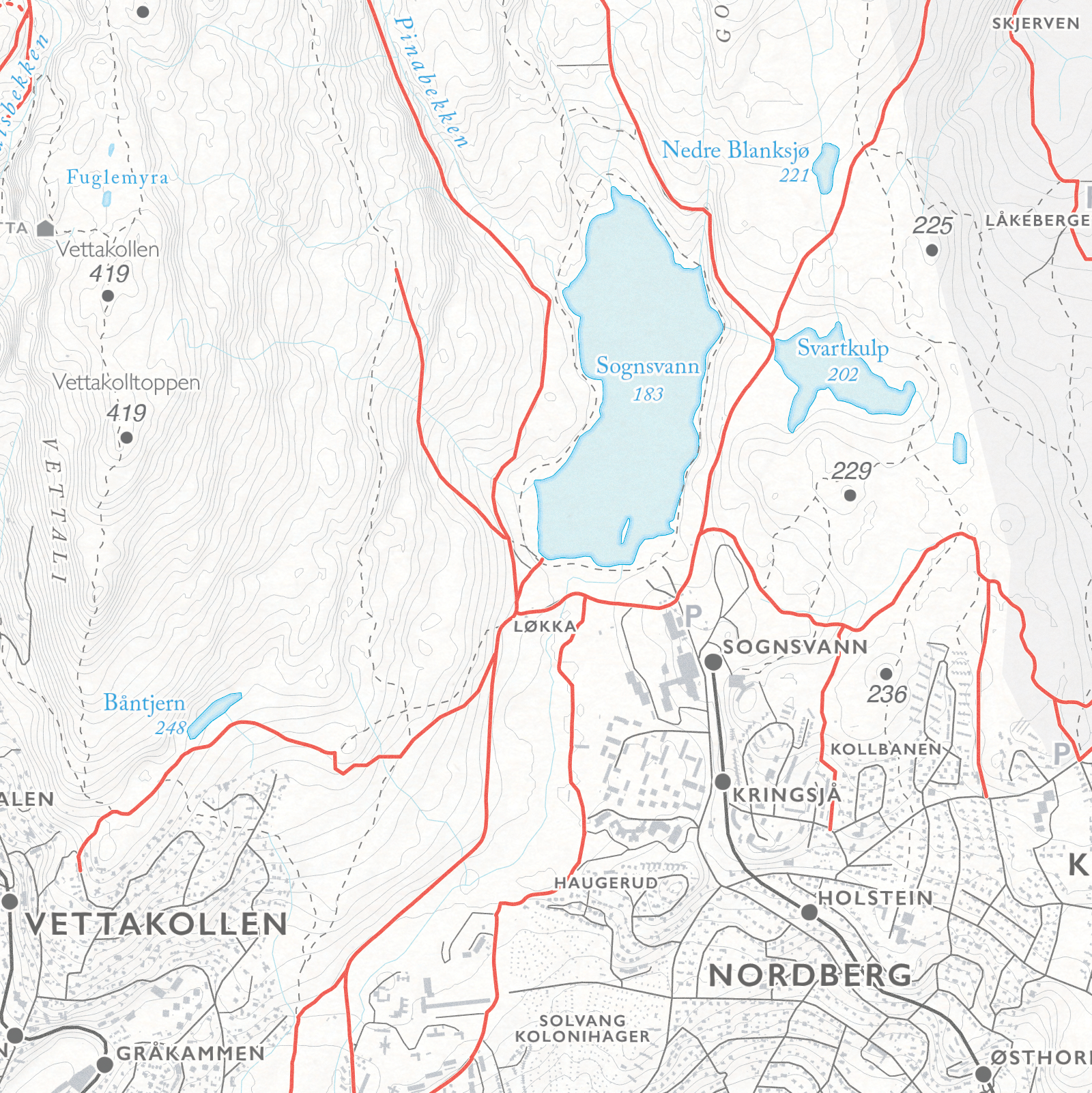Sykkelkart Oslo Nordmarka Sør
