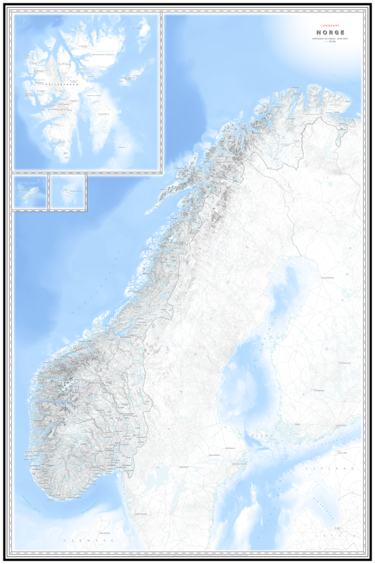 Norgeskart stort (1,5x1,0m)