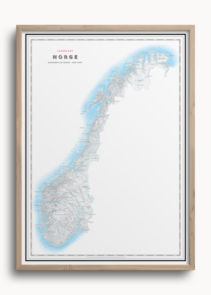 Norgeskart Poster () Norgeskart Poster