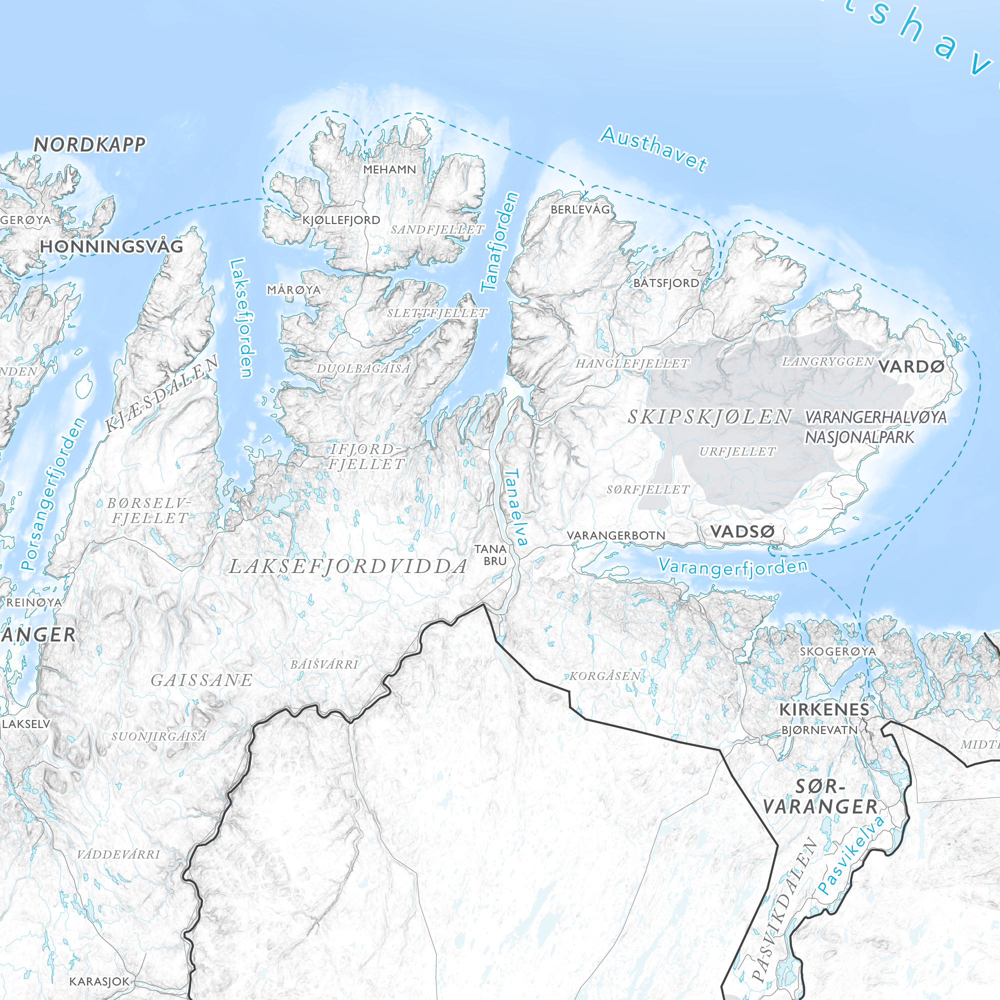 Norgeskart stort med nasjonalparker (1,5x1,0m)