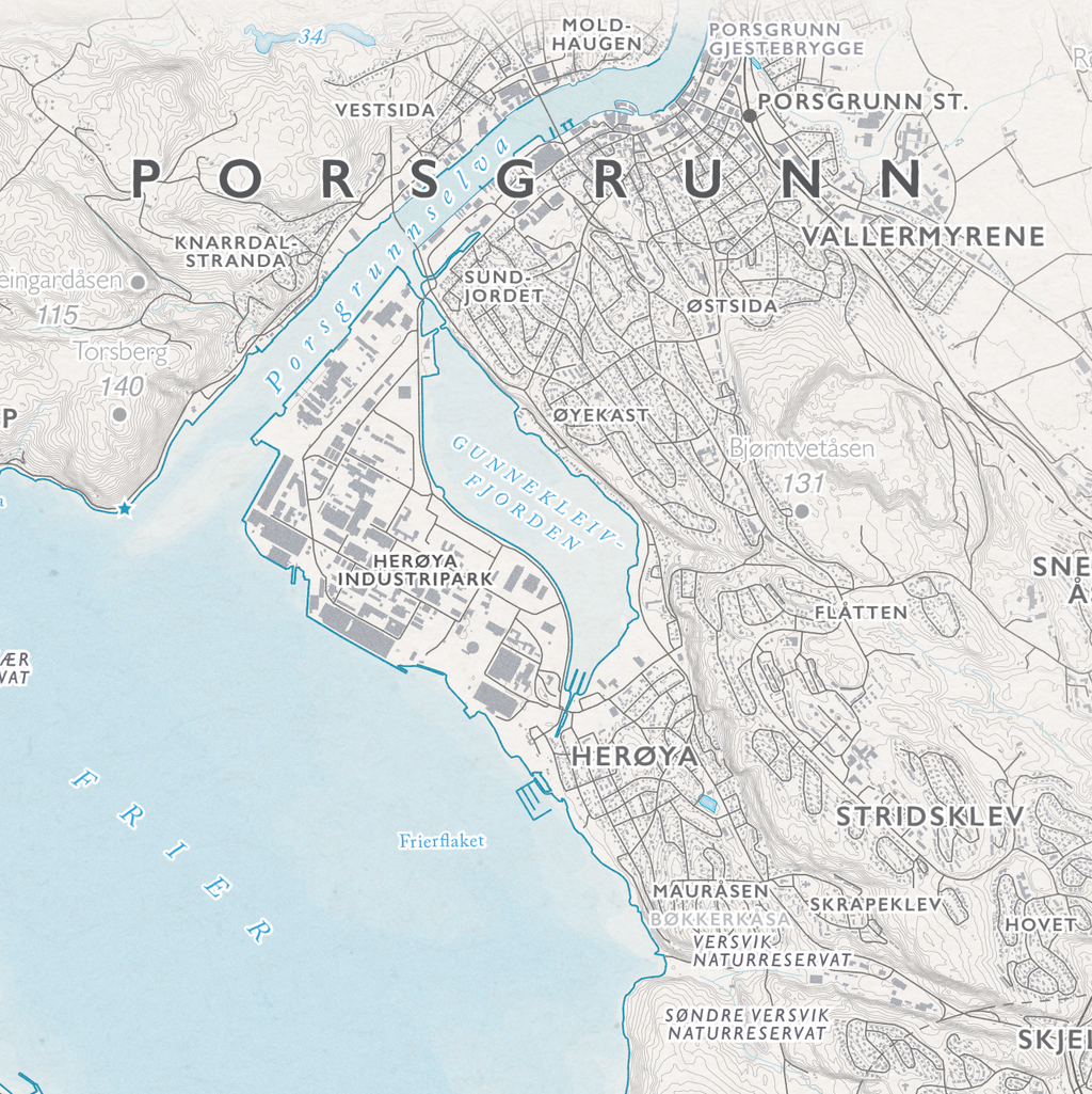 Skjærgårdskart Porsgrunn - Bamble