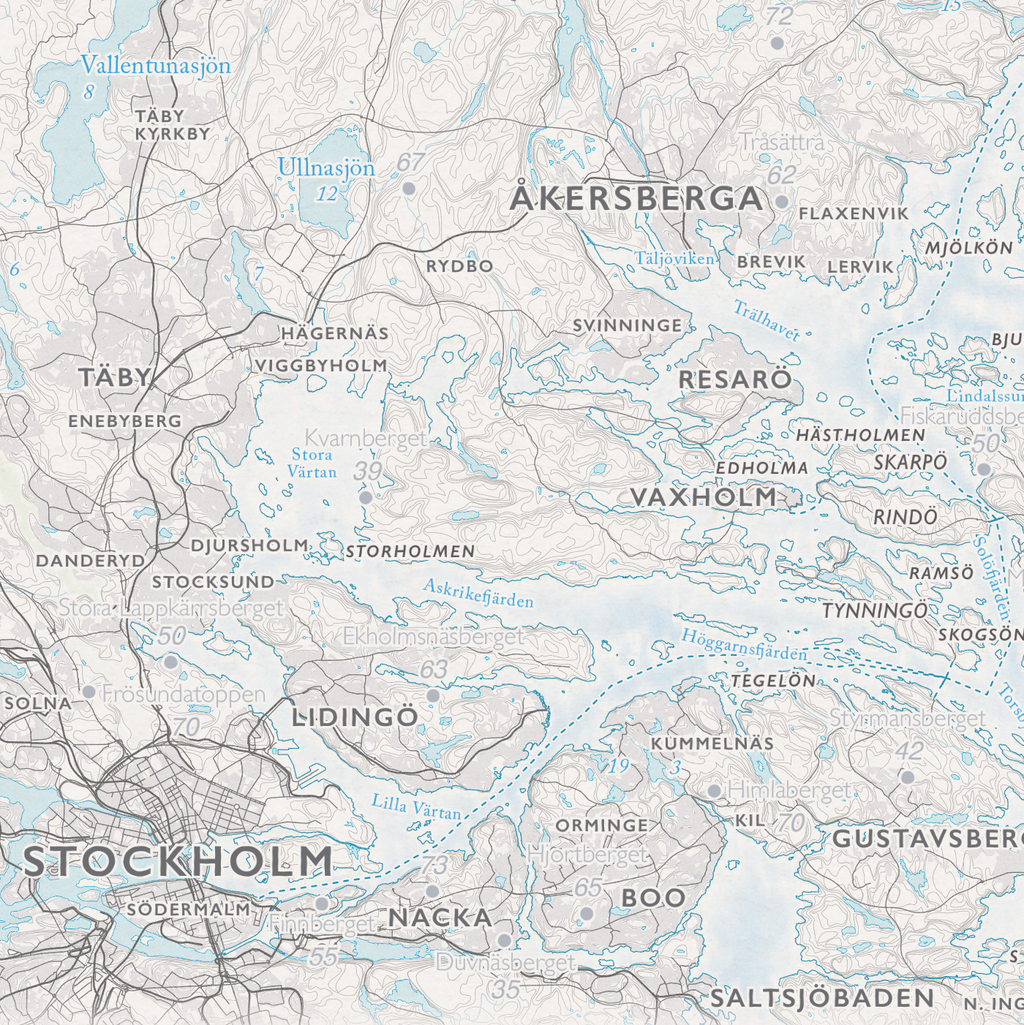 Skjærgårdskart Roslagen