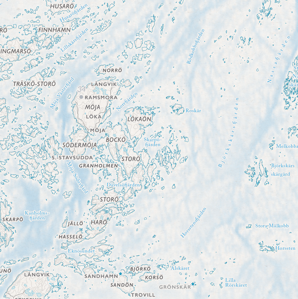 Skjærgårdskart Roslagen