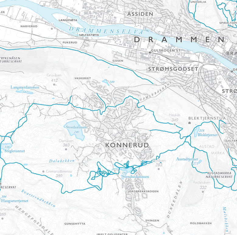 Konnerud - Vestskauen skikart