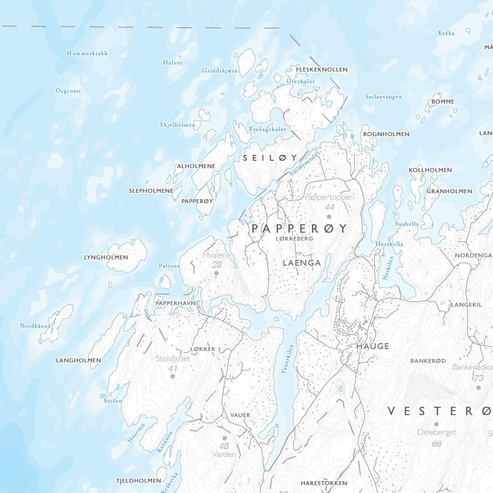 Skjærgårdskart Engelsviken - Fredrikstad - Hvaler - Skjebergkilen - Sponvika (120x120cm)