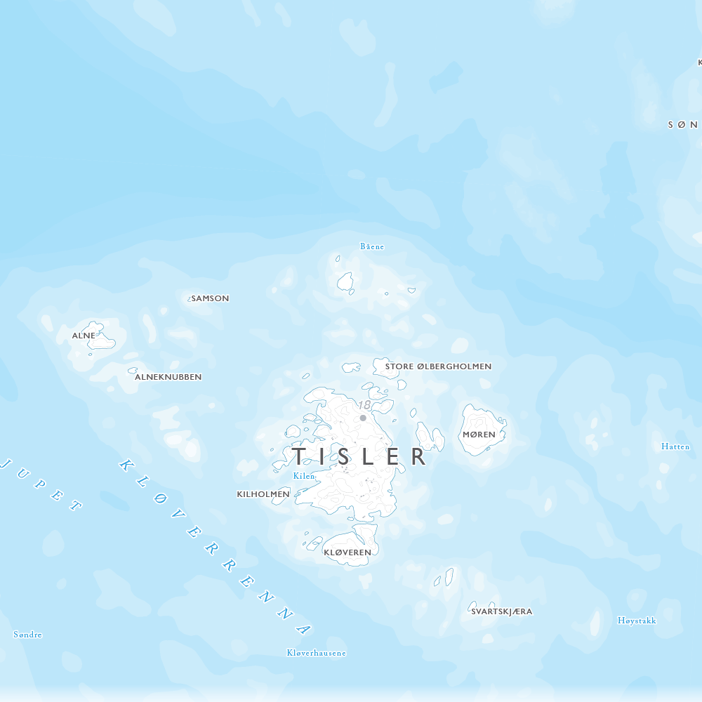 Skjærgårdskart Engelsviken - Fredrikstad - Hvaler - Skjebergkilen - Sponvika (120x120cm)