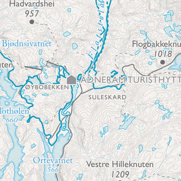 Skikart Setesdalsheiene